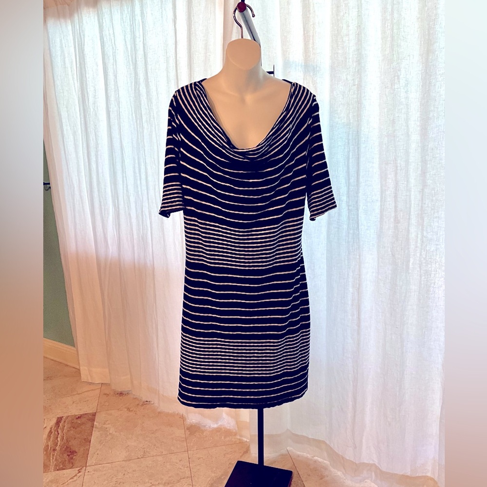 HOST PICK! Navy and White a Pea in the Pod Maternity Dress  Size Large